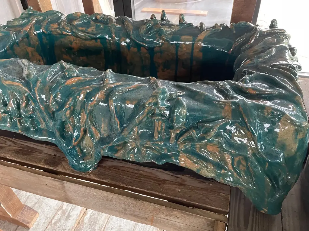 jardinière turquoise